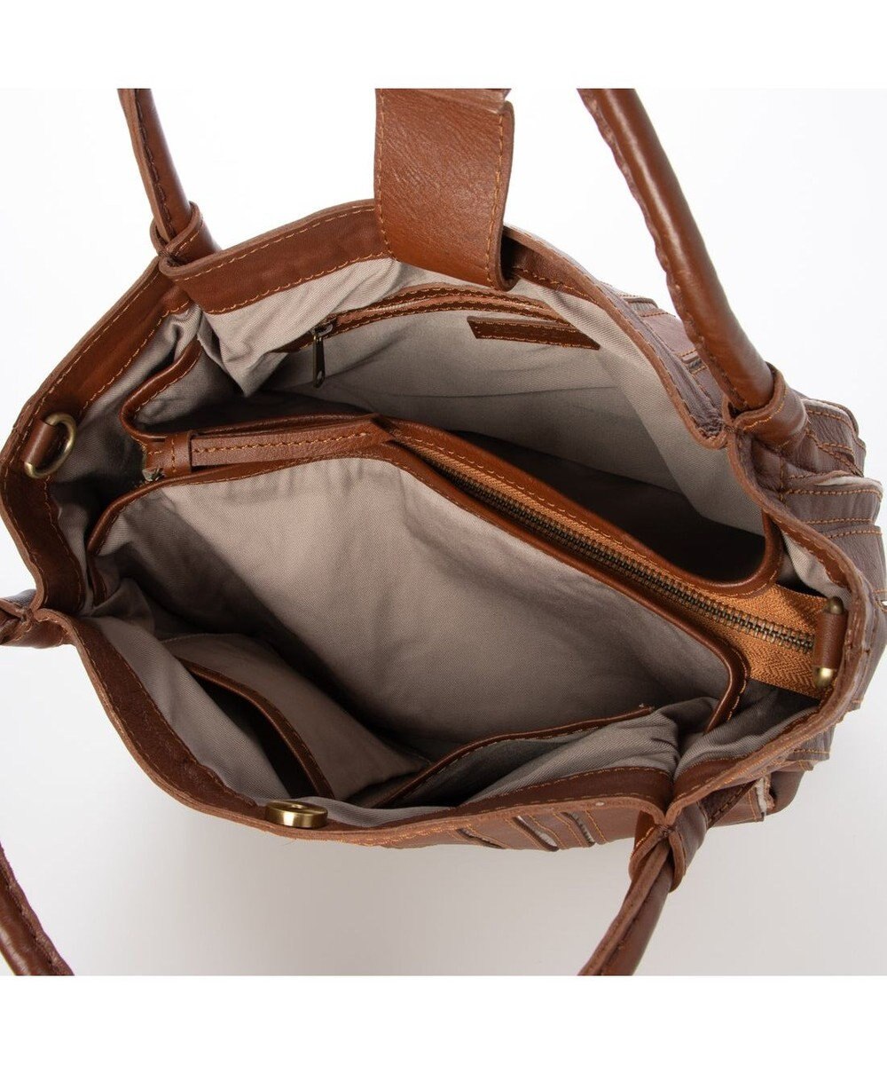 UNBILLION ピークスピーク PEAKS PEAK / ソフトレザーマルチストライプラウンド2wayバッグ 