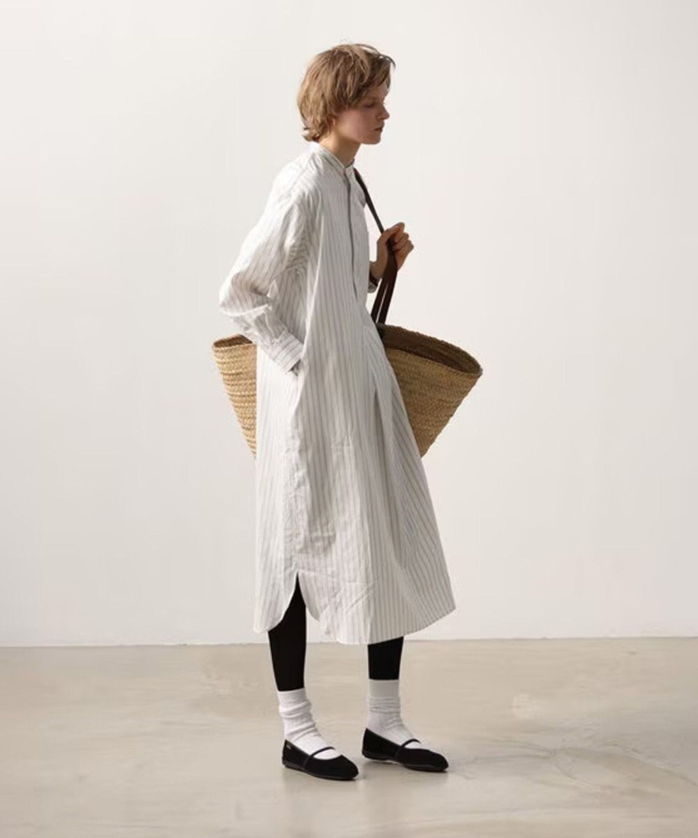 LENO STRIPE SHIRTS DRESS / ストライプシャツドレス 