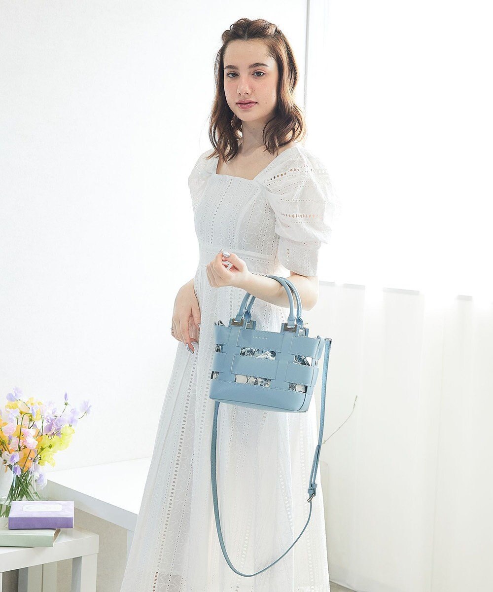 style code 【MERCURYDUO/マーキュリーデュオ】軽量メッシュ　花柄巾着付ミニトートバッグ 