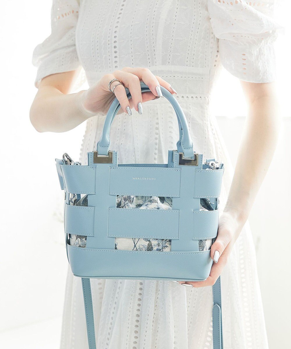 style code 【MERCURYDUO/マーキュリーデュオ】軽量メッシュ　花柄巾着付ミニトートバッグ 