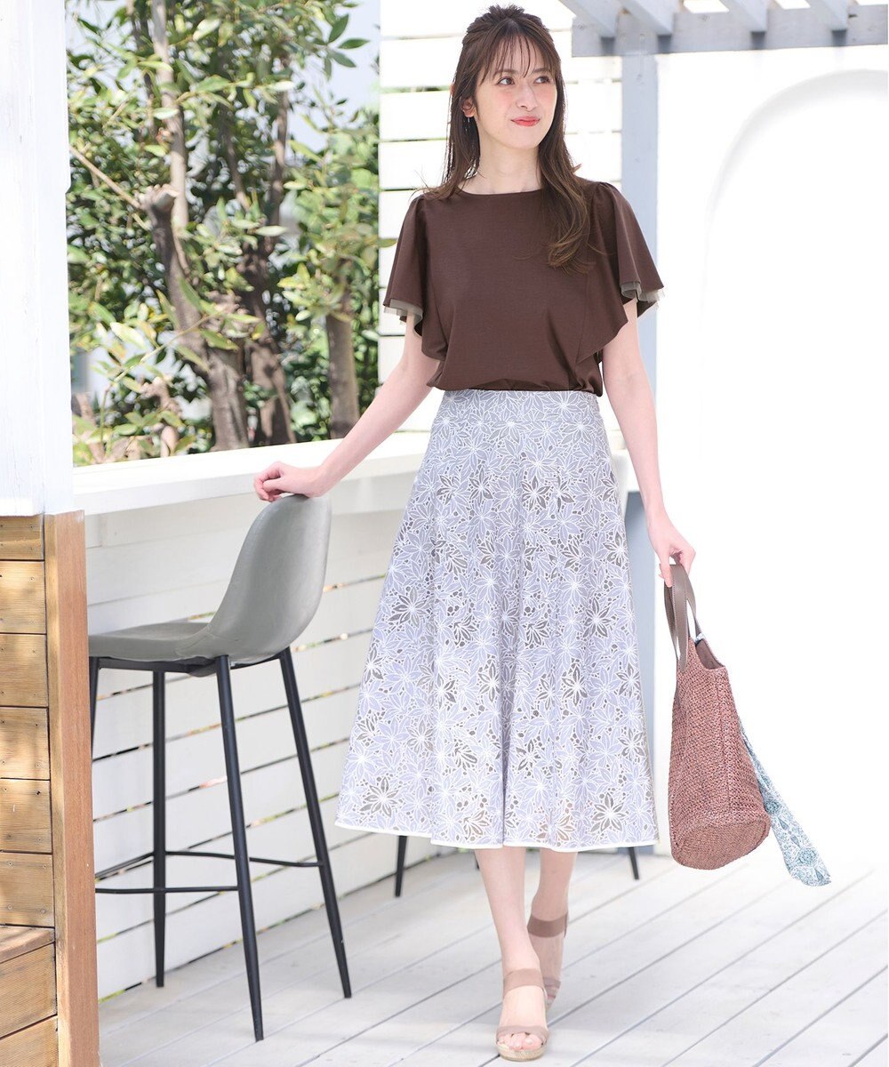 ANY SIS S 【洗える】フラワーレーシーオパール スカート 