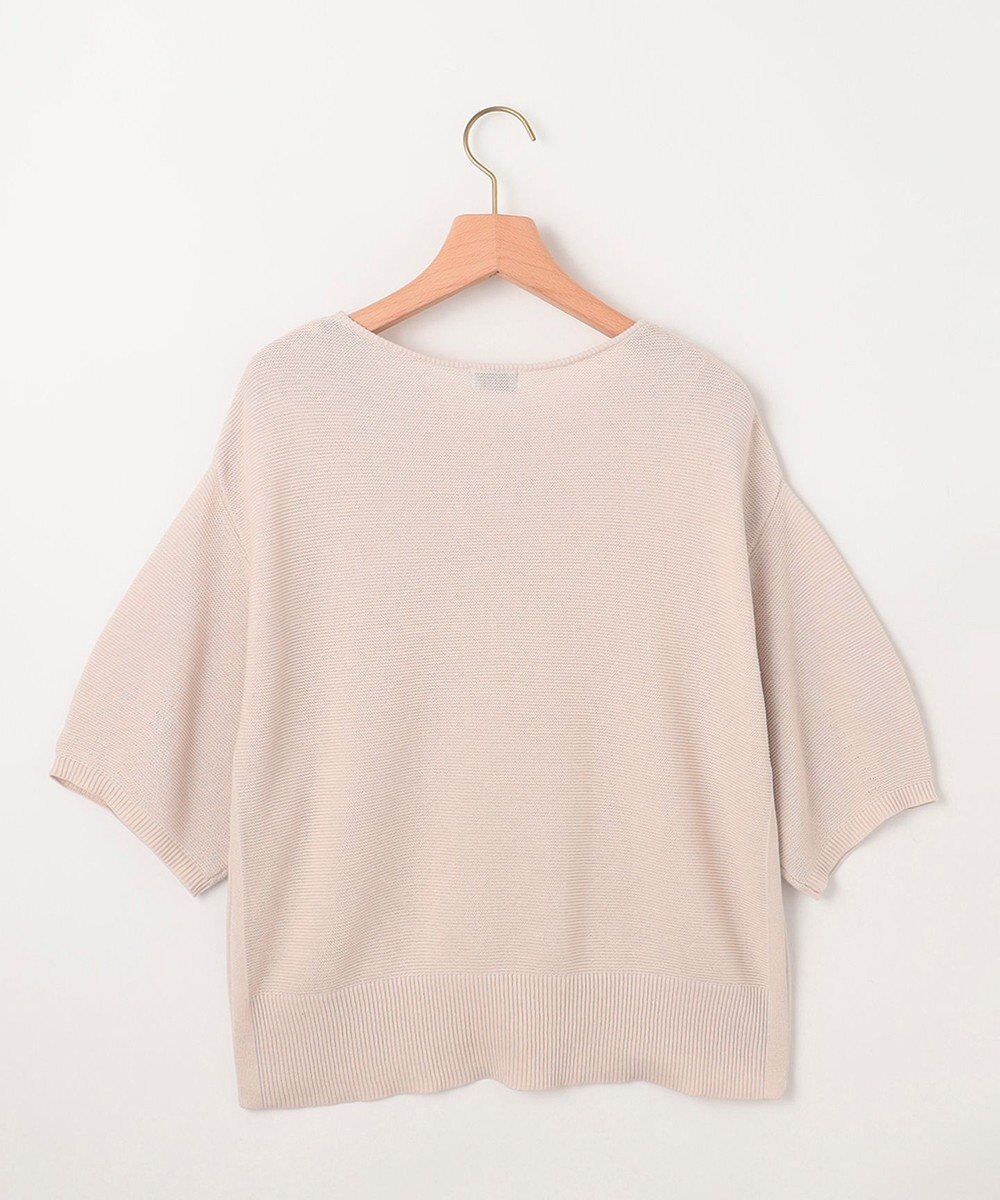 組曲 S 【WEB限定】コットンポリエステル5分袖リラクシー ニット 