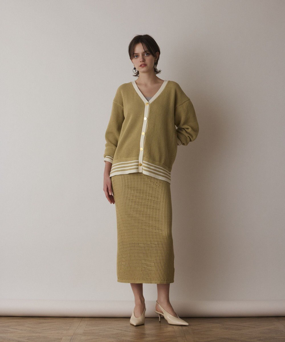 GRACE CONTINENTAL メッシュタイトニットスカート 