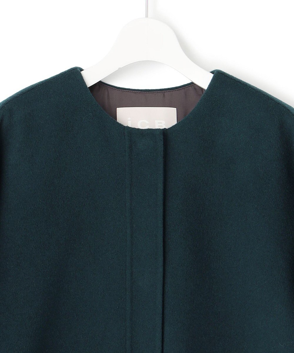 ICB L 【先行予約】WoolRever ノーカラーショートコート 