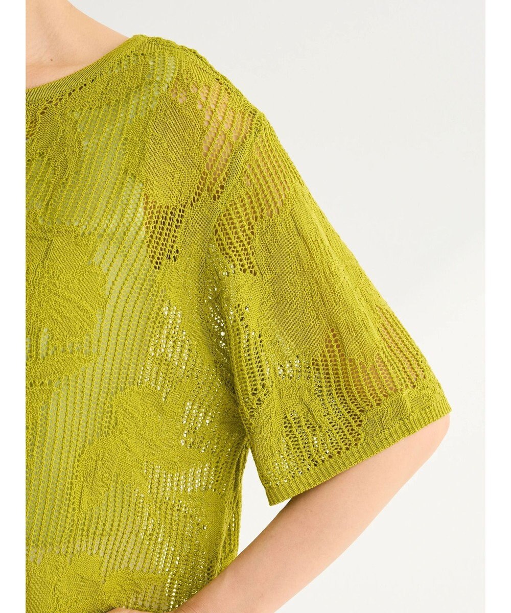 Green Parks 花柄メッシュニットプルオーバー 