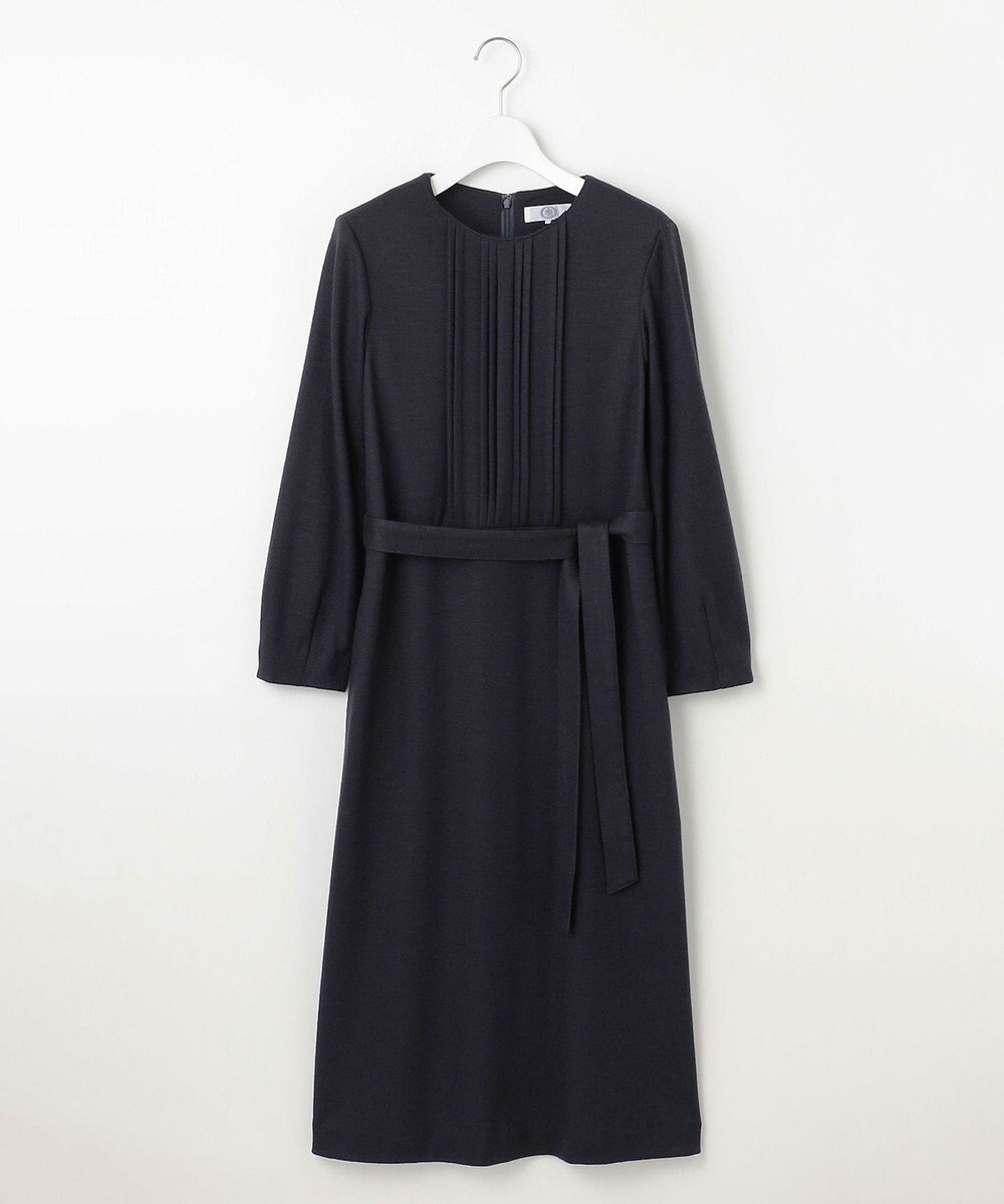 J.PRESS LADIES L 【セットアップ対応】ウールスムース タックディテール ワンピース 