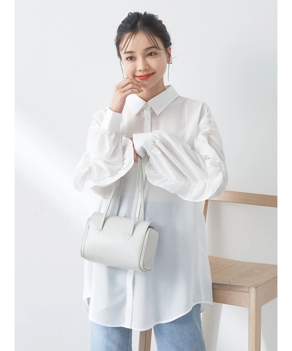 earth music&ecology フリルスリーブシャツ 