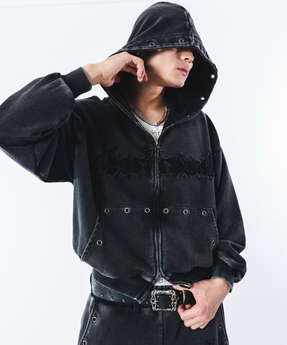 WEGO 【ユニセックス着用ITEM】ブリーチハトメZIPパーカー 