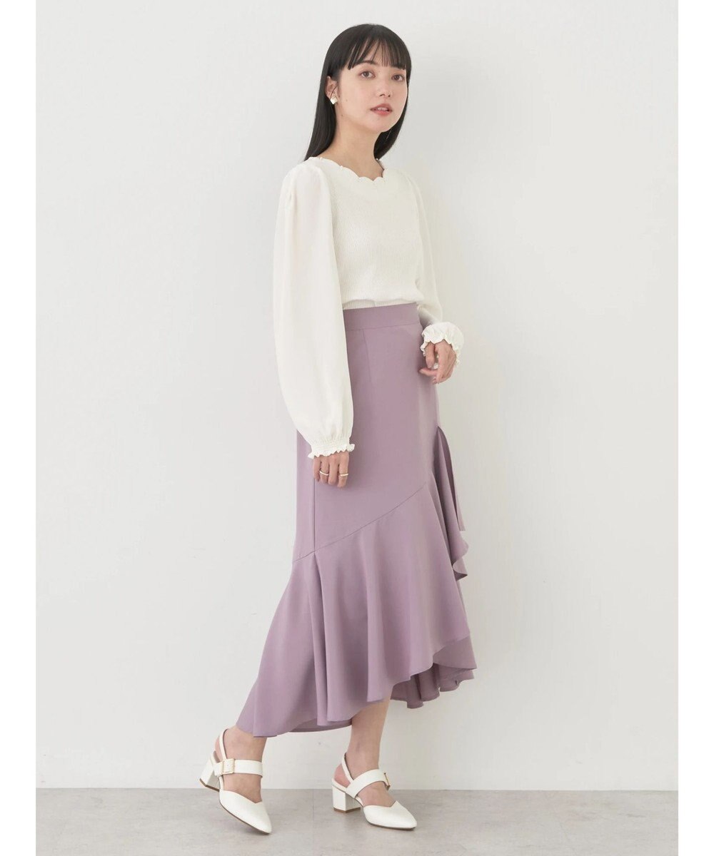 earth music&ecology アシメラッフルヘムスカート 