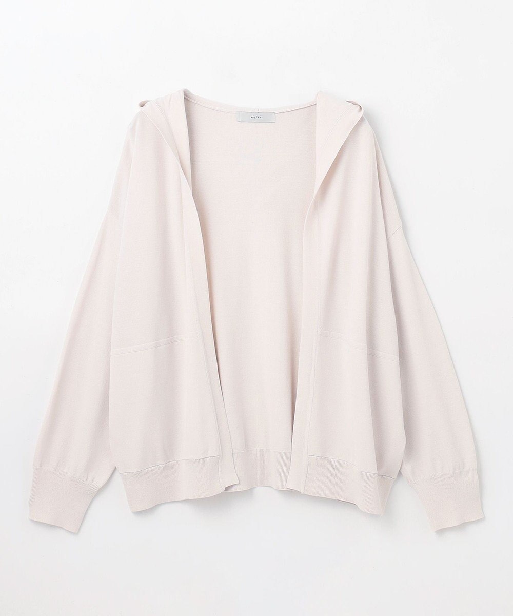 ANY L ニットフーディーカーディガン 