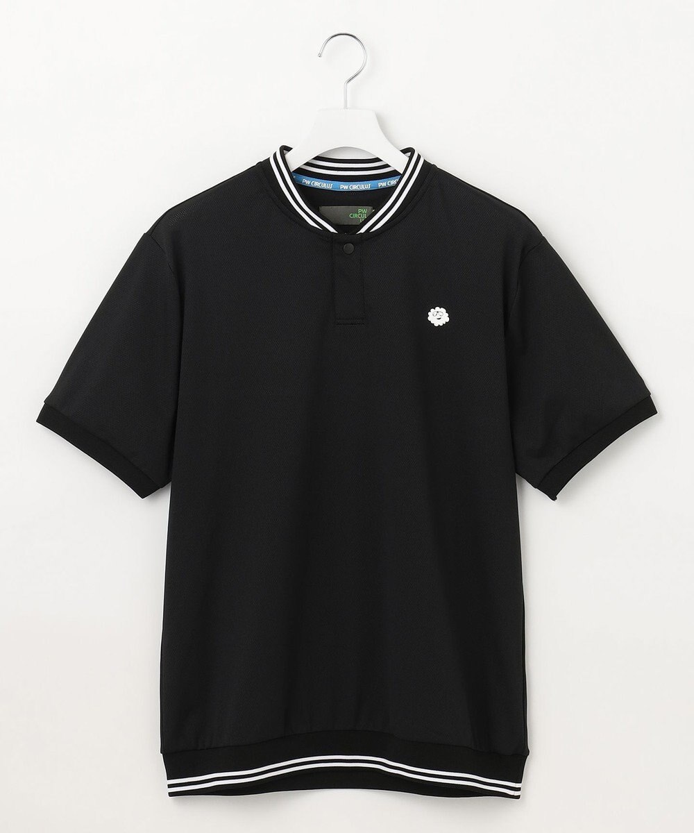 PW CIRCULUS 【MEN】ベースボールカラーポロシャツ ブラック系