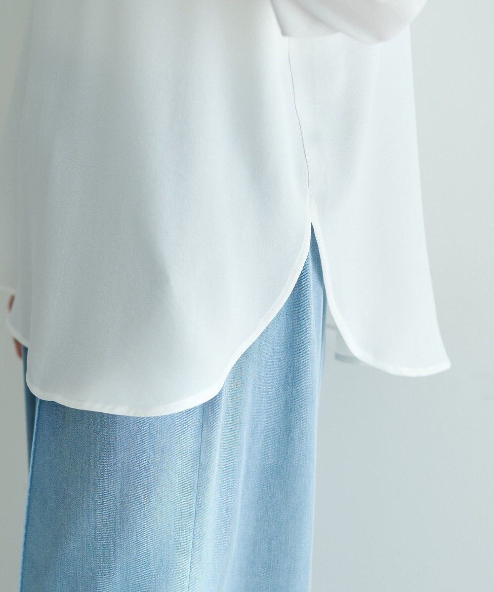 YECCA VECCA 2wayリブMIXジョーゼットブラウス 