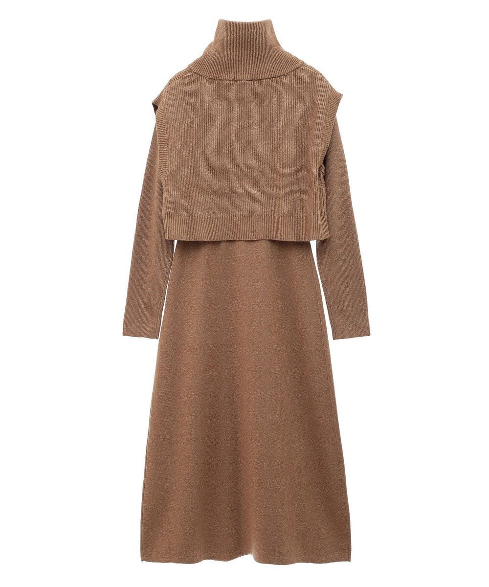 earth music&ecology ＳＥＴ２点ＺＩＰベスト＋ニットワンピース 