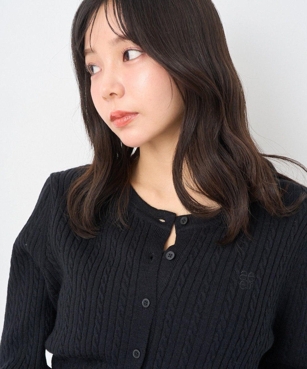 earth music&ecology ミニケーブルコンパクトカーディガン 