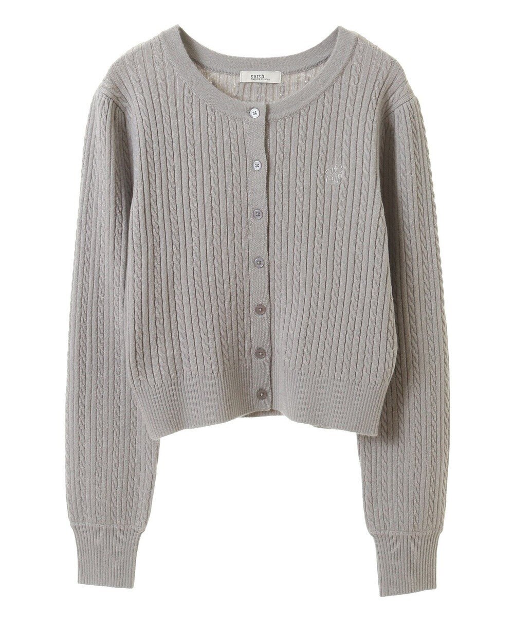 earth music&ecology ミニケーブルコンパクトカーディガン 