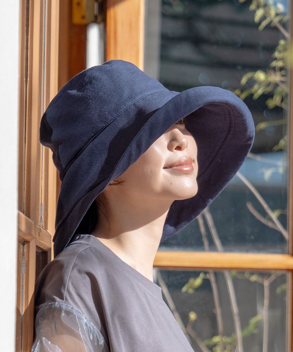 MOONBAT 【一級遮光/UVカット】UVラフィネハット（つば広タイプ） 速乾/接触冷感/手洗いOK/サイズ調整可能/抗菌防臭加工 