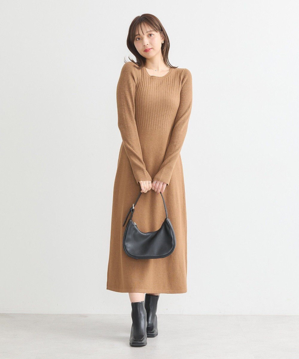 earth music&ecology ＳＥＴ２点ＺＩＰベスト＋ニットワンピース 