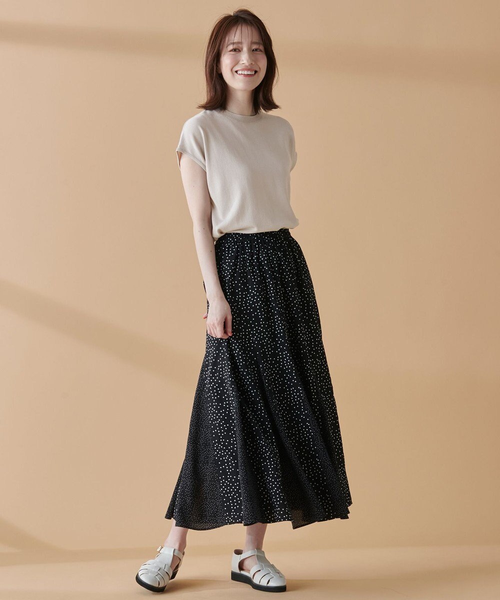 ANY 【UVケア/接触冷感/アンチピリング】クールタッチフレンチスリーブニット 