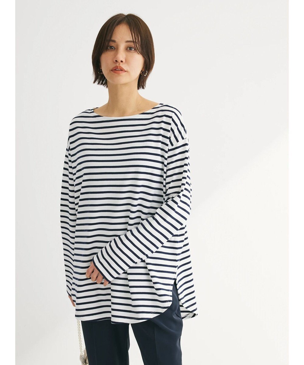 Green Parks ラウンドボーダーリラックスプルオーバー 