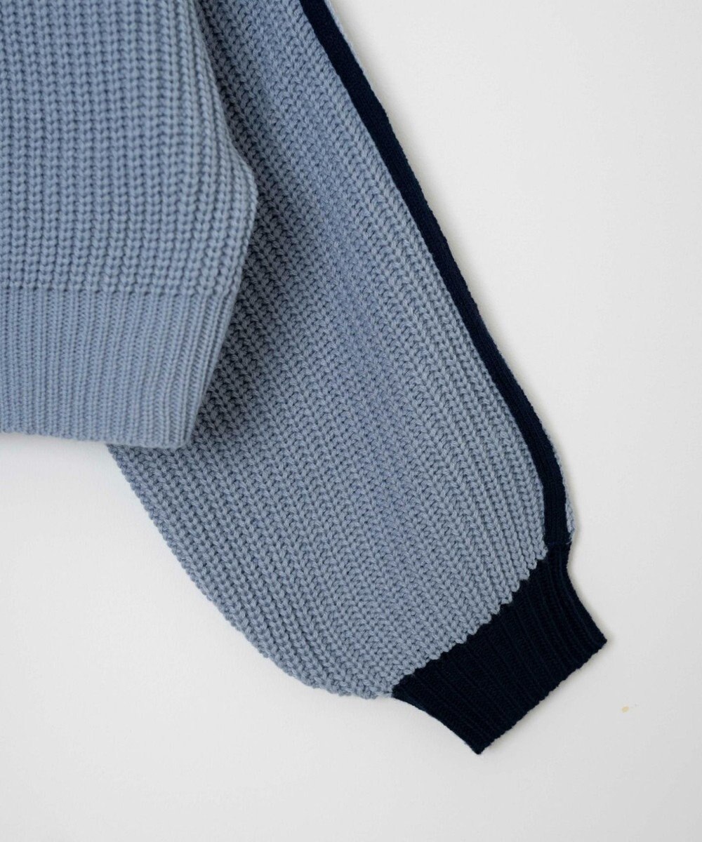 WEGO 2ラインハーフジップニットプルオーバー 