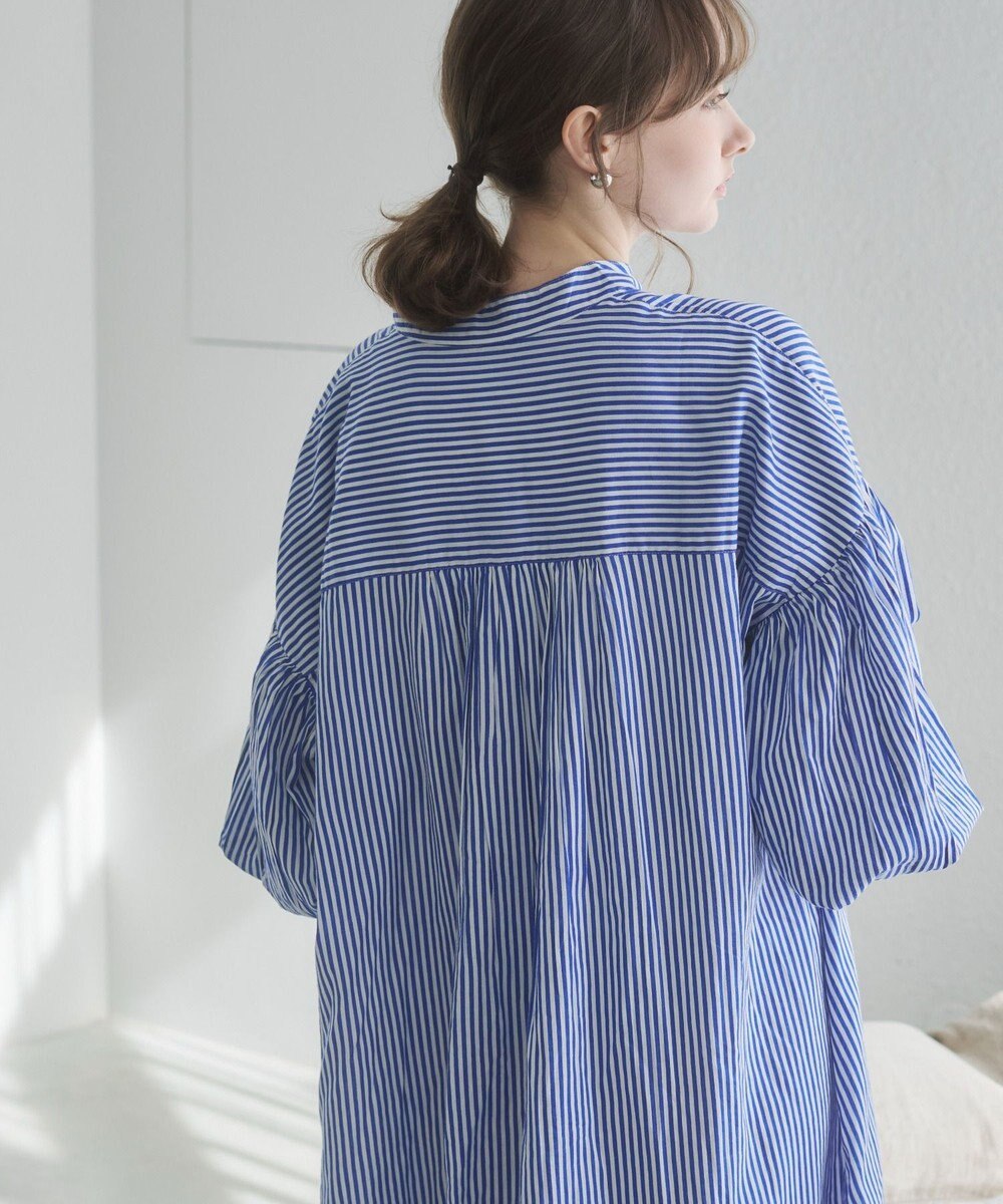 WEGO 【ANGIE VINTAGE】ボリュームスリーブ バンドカラー シャツワンピース 