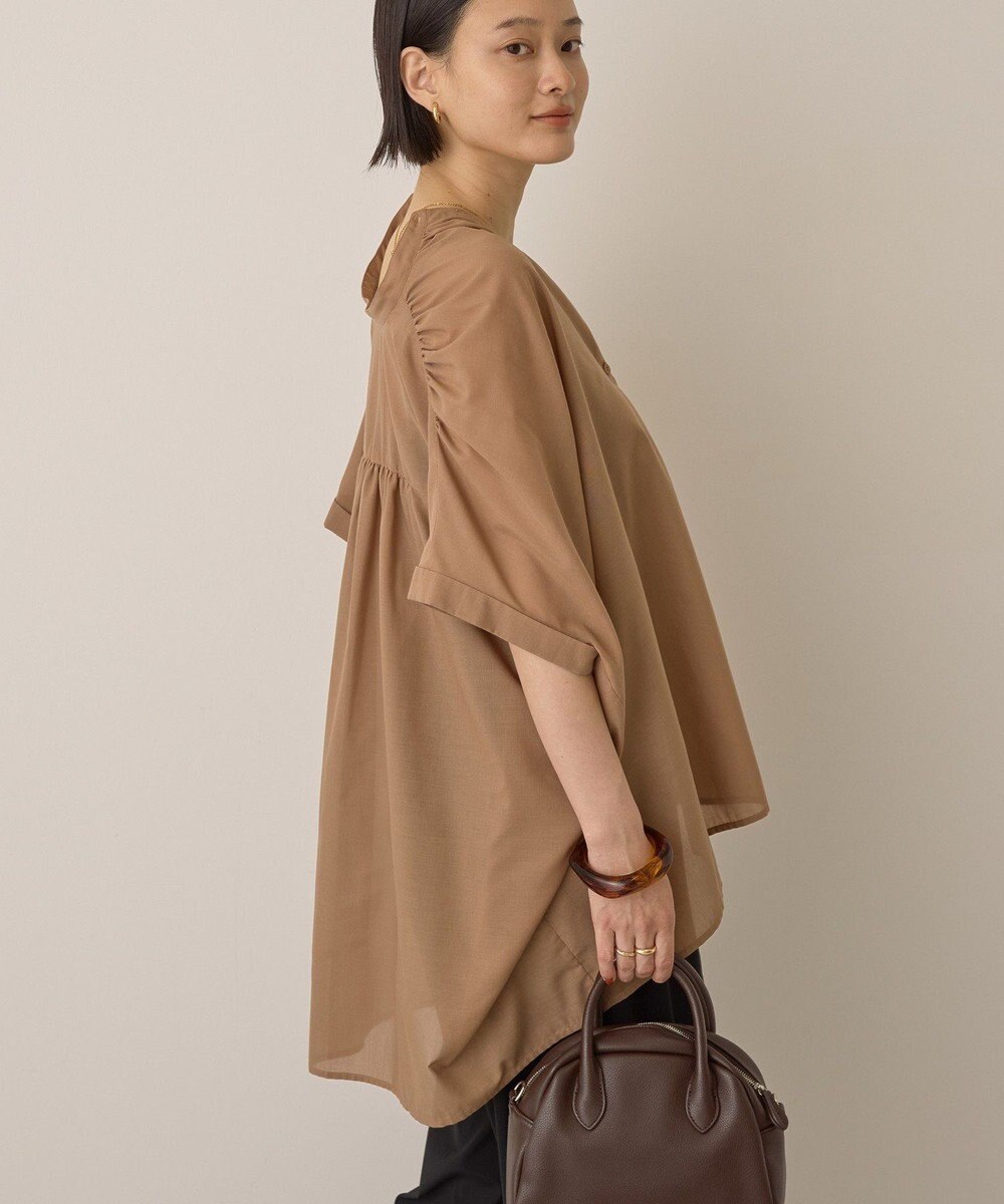 AMERICAN HOLIC イージーケア 接触冷感フレンチスリーブギャザーシャツ 