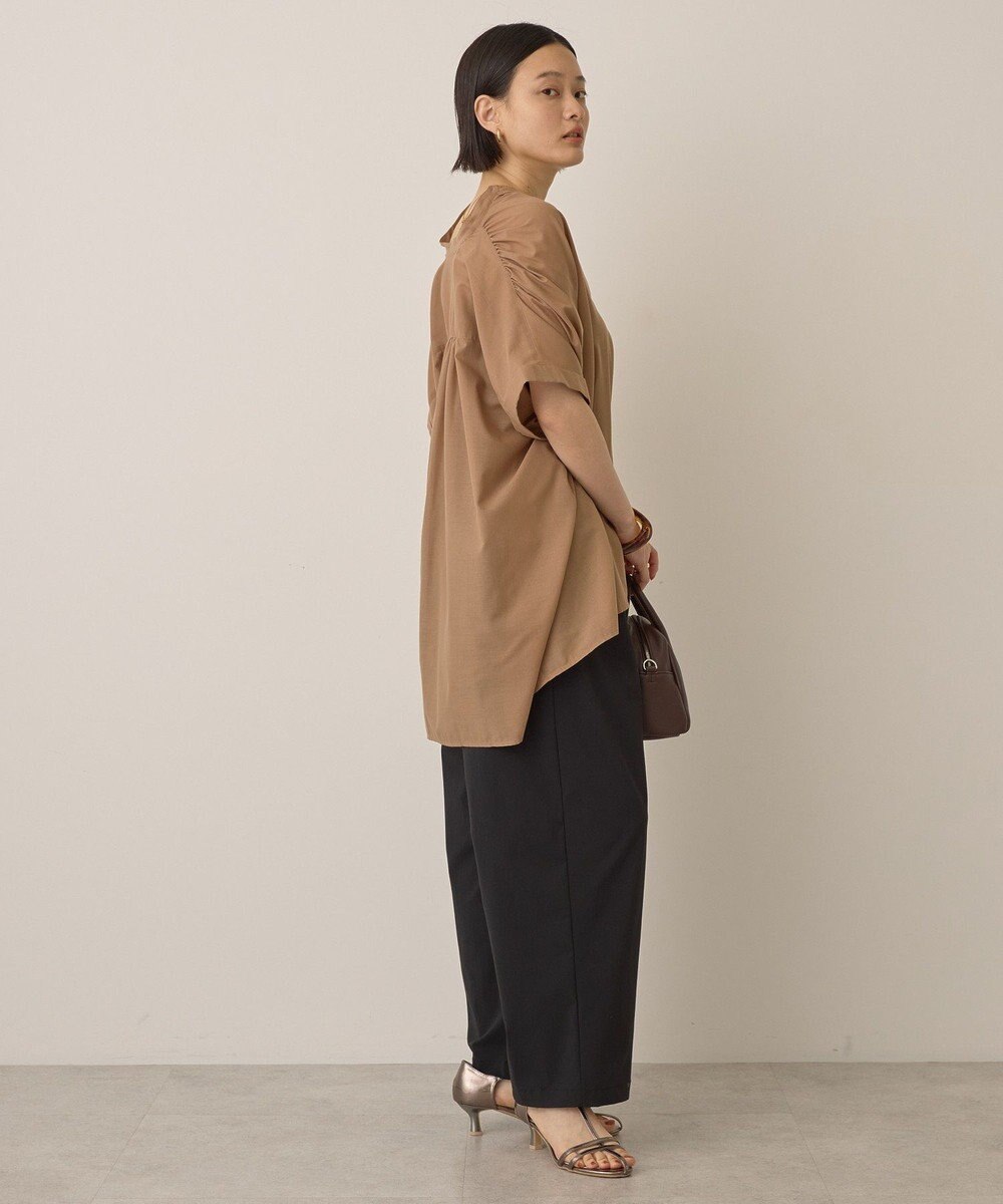 AMERICAN HOLIC イージーケア 接触冷感フレンチスリーブギャザーシャツ 