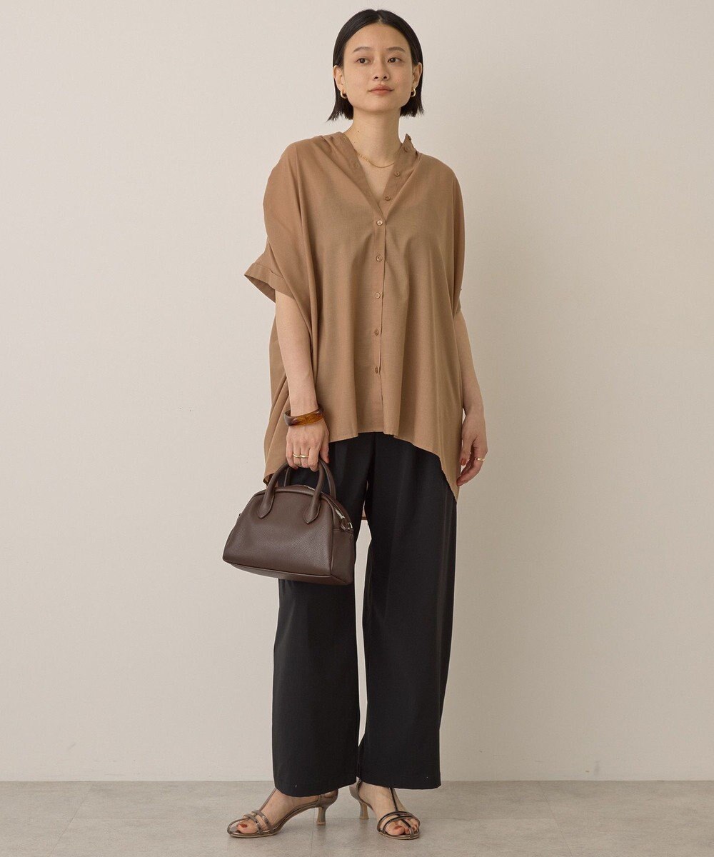 AMERICAN HOLIC イージーケア 接触冷感フレンチスリーブギャザーシャツ 