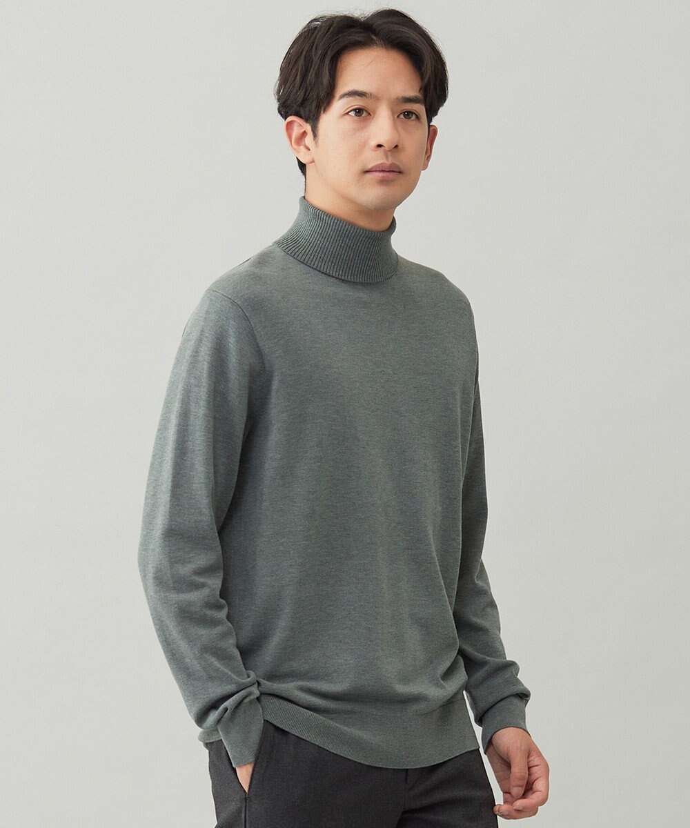 UNFILO MENS 【男女兼用】ソフトサーモ アンチピリングニット タートルネック 