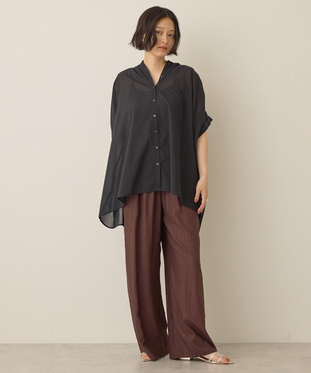 AMERICAN HOLIC イージーケア 接触冷感フレンチスリーブギャザーシャツ 