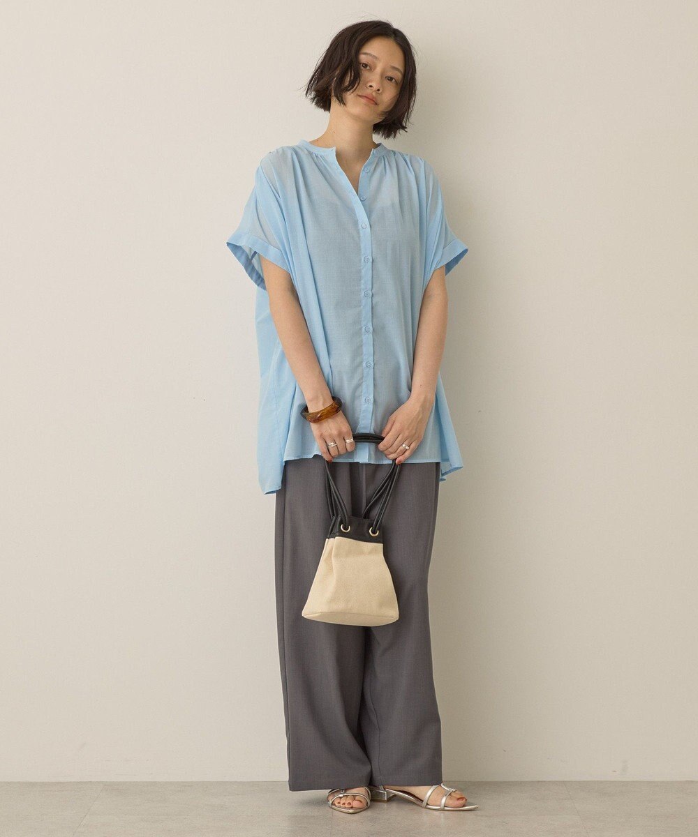 AMERICAN HOLIC イージーケア 接触冷感フレンチスリーブギャザーシャツ 