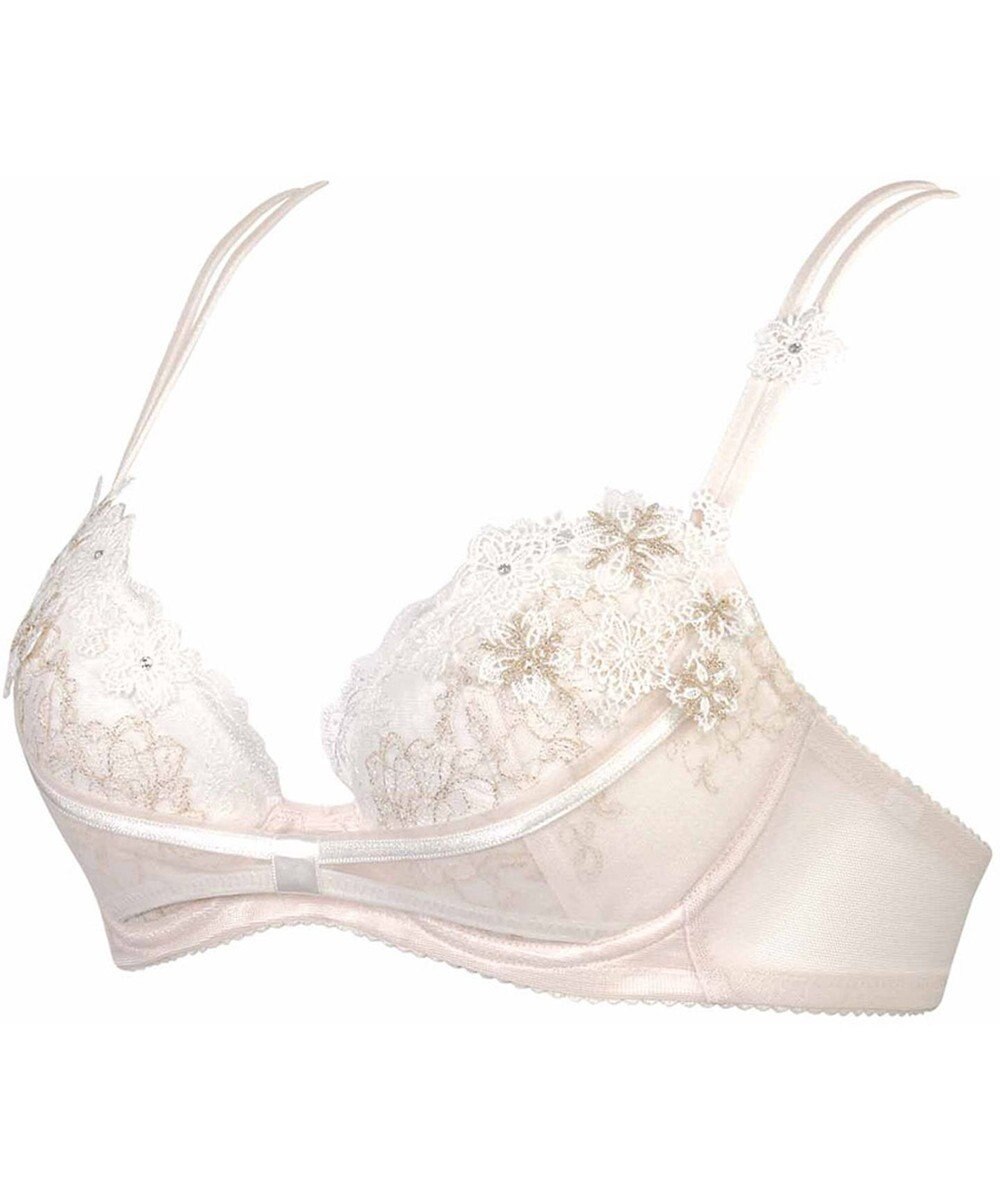 WACOAL ブラジャー 【リボンブラ 胸もとフィットながもち】 動いてもパカパカしにくい レディース BXD409 /ワコール 