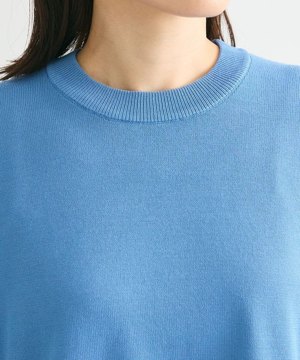 Green Parks 袖裏配色５分袖ニットプルオーバー 