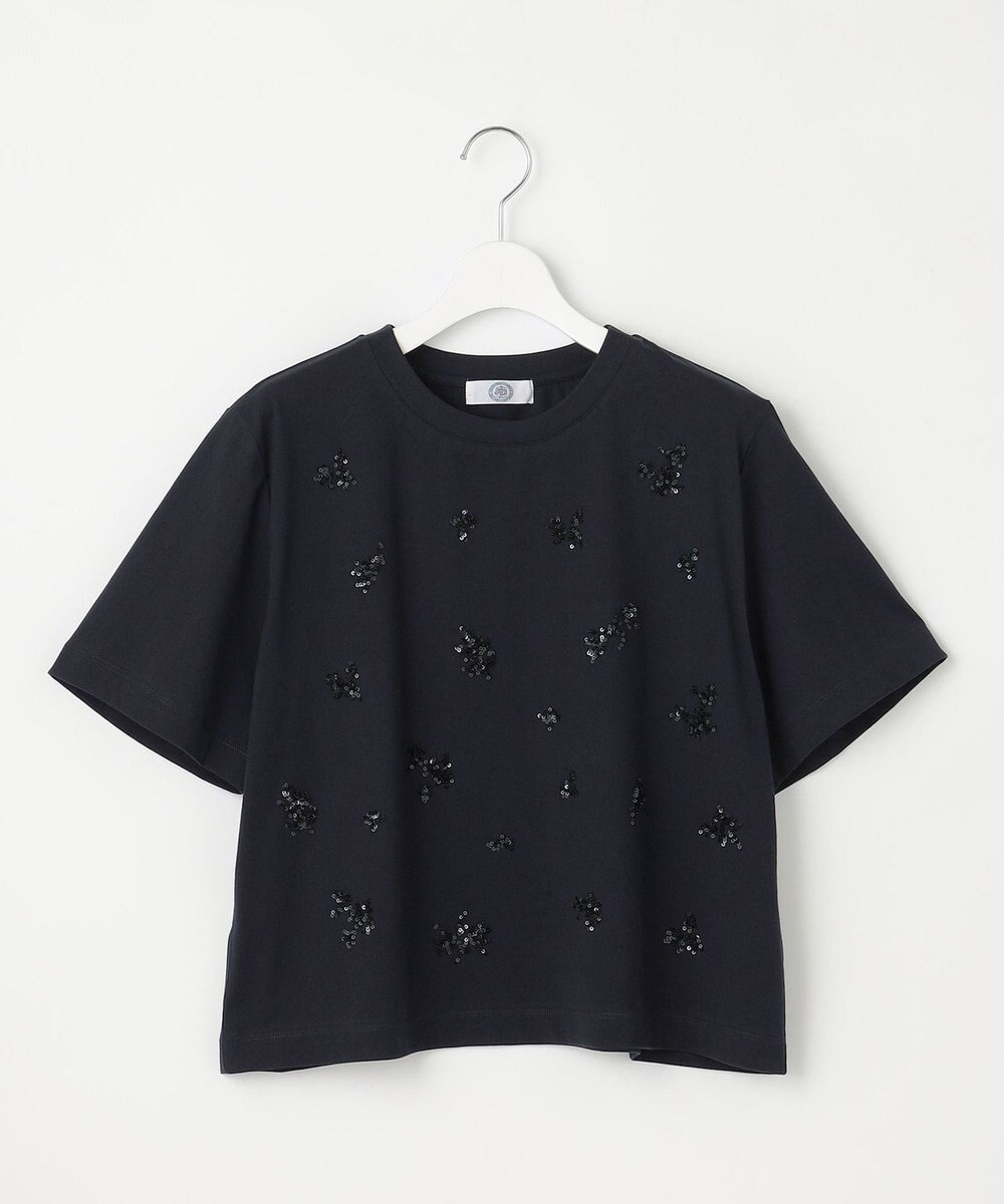 J.PRESS LADIES 【洗える】スパンコール Ｔシャツ 