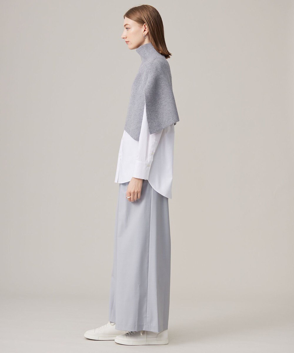 ICB 【洗える】ウールポリエステルニットケープ 