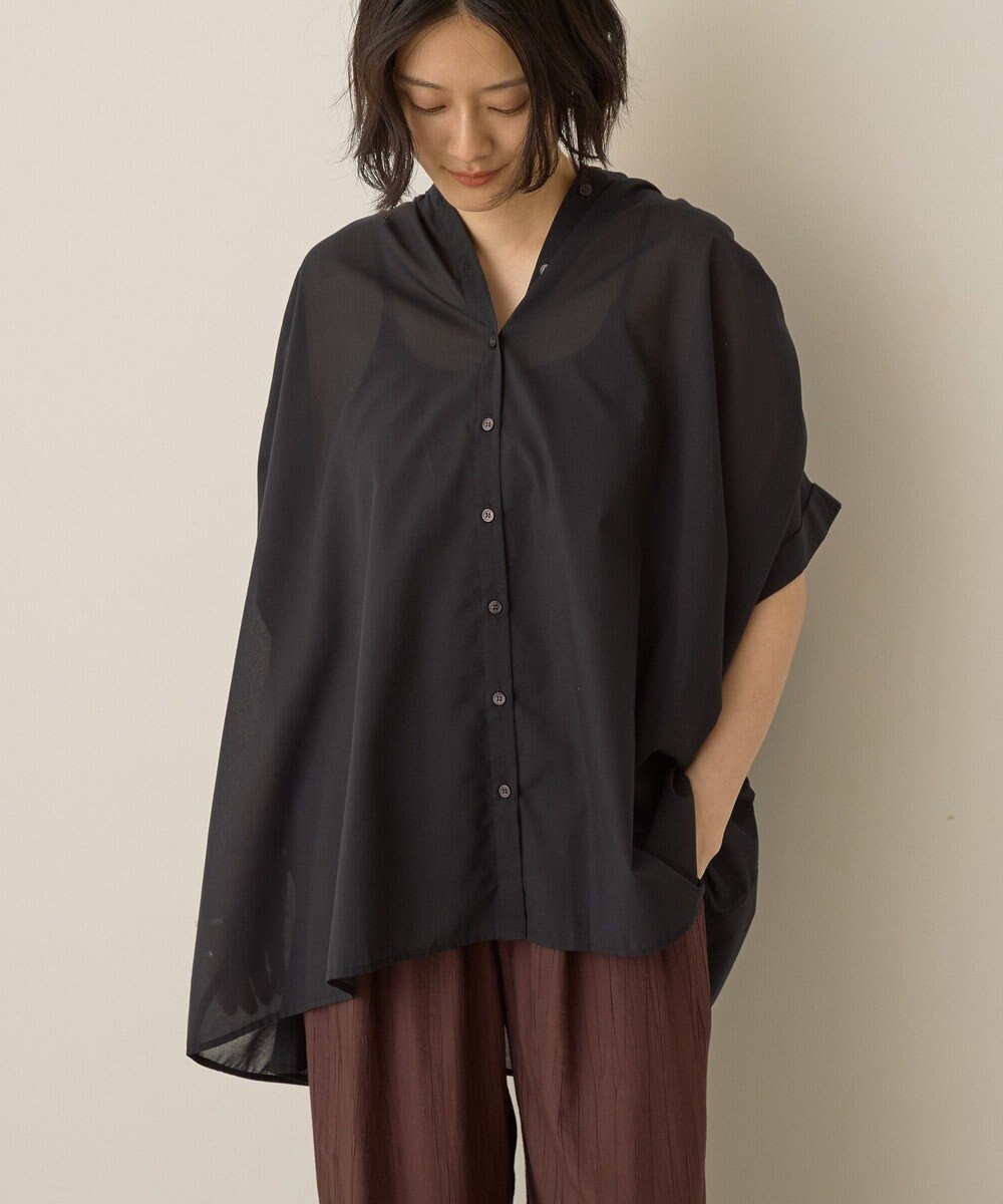 AMERICAN HOLIC イージーケア 接触冷感フレンチスリーブギャザーシャツ 