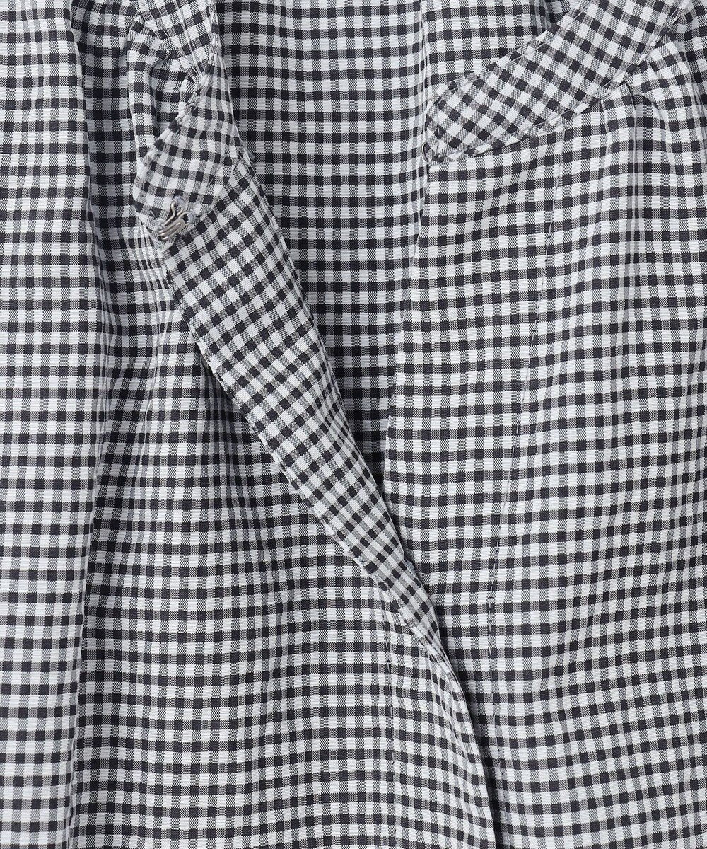 J.PRESS LADIES 【洗える】バイカラーギンガム&ストライプ ブラウス 