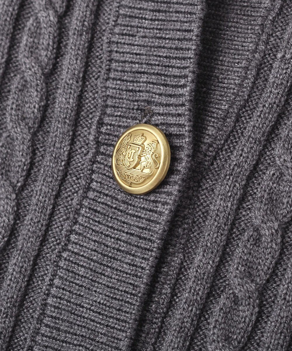 earth music&ecology 【予約】プリーツレイヤーケーブルニットカーディガン 