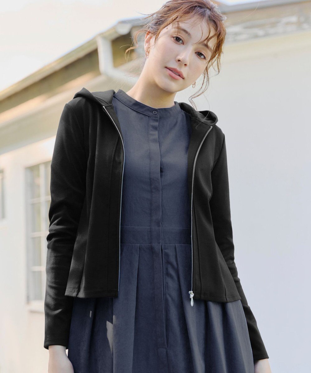 Tiaclasse 【UVカット・吸水速乾・洗える】 “きれい見え” カットソーラインフードパーカー 