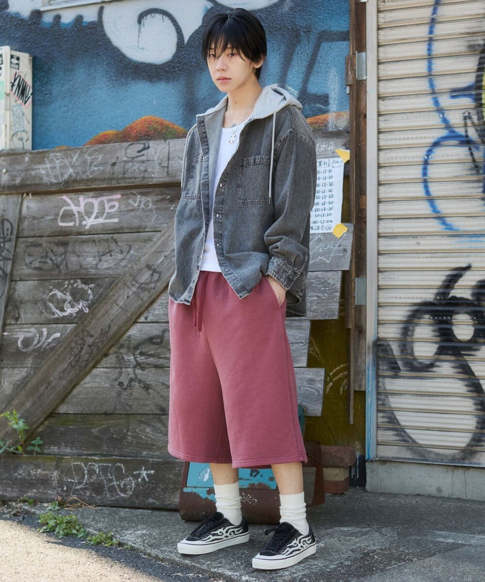 WEGO 【ユニセックス着用ITEM】ピグメントグラフィックショーツ 