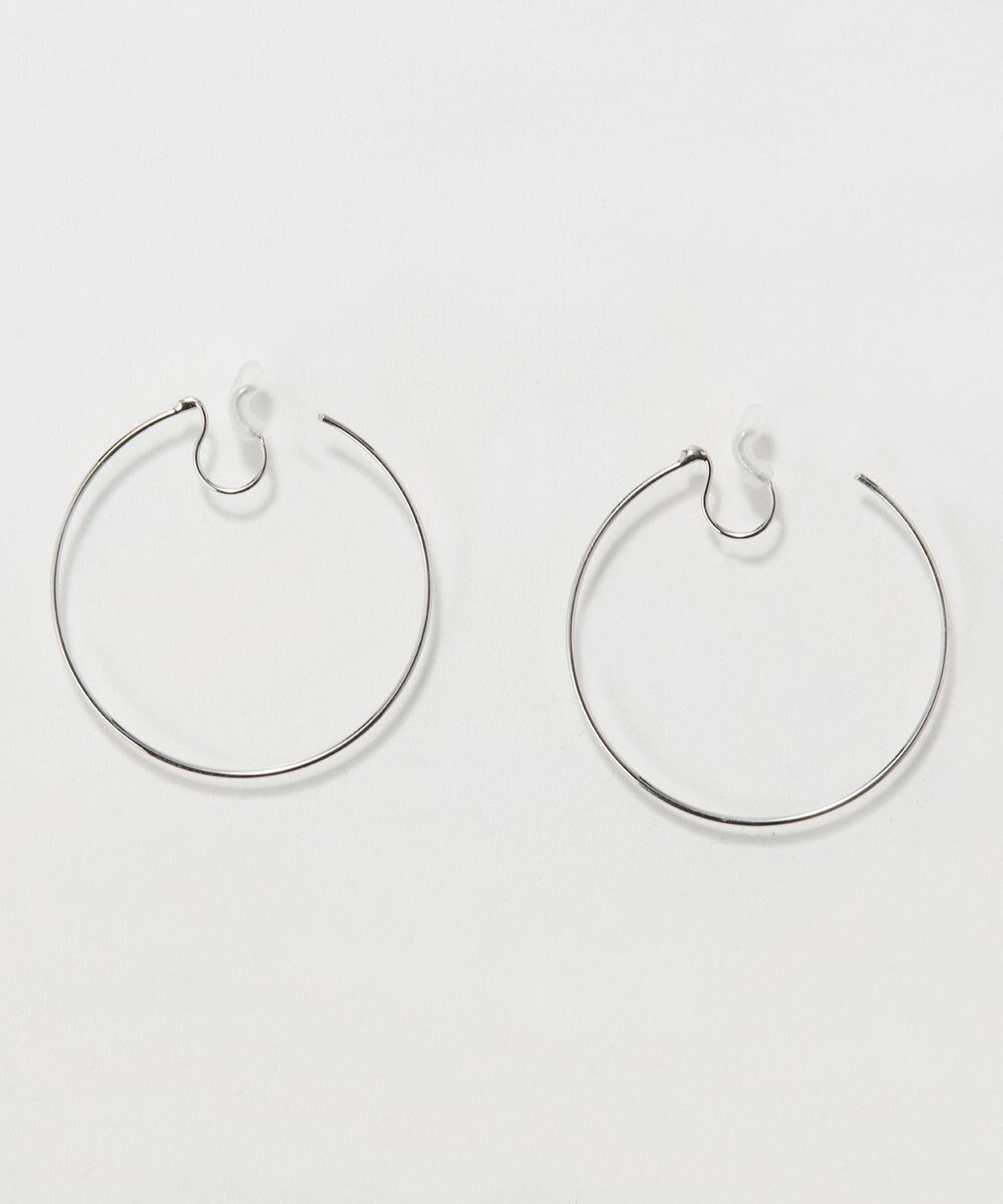 Phoebe 〈痛くないシリーズ〉ファセットスリムフープライトフィットイヤリング　シルバー 