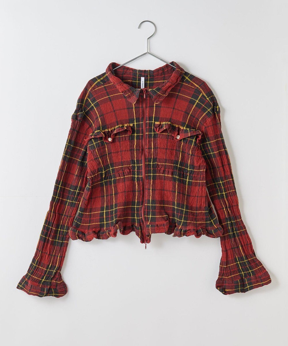 crêprie tsumori chisato creperie FRONT ZIP JACKET -TARTAN CHECK クレプリ タータンチェック フロントジップジャケット 