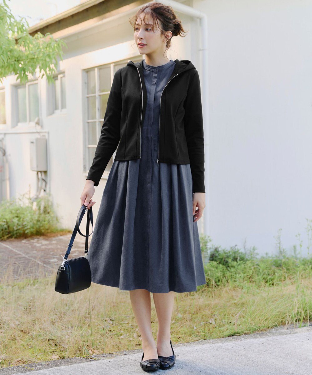 Tiaclasse 【UVカット・吸水速乾・洗える】 “きれい見え” カットソーラインフードパーカー 