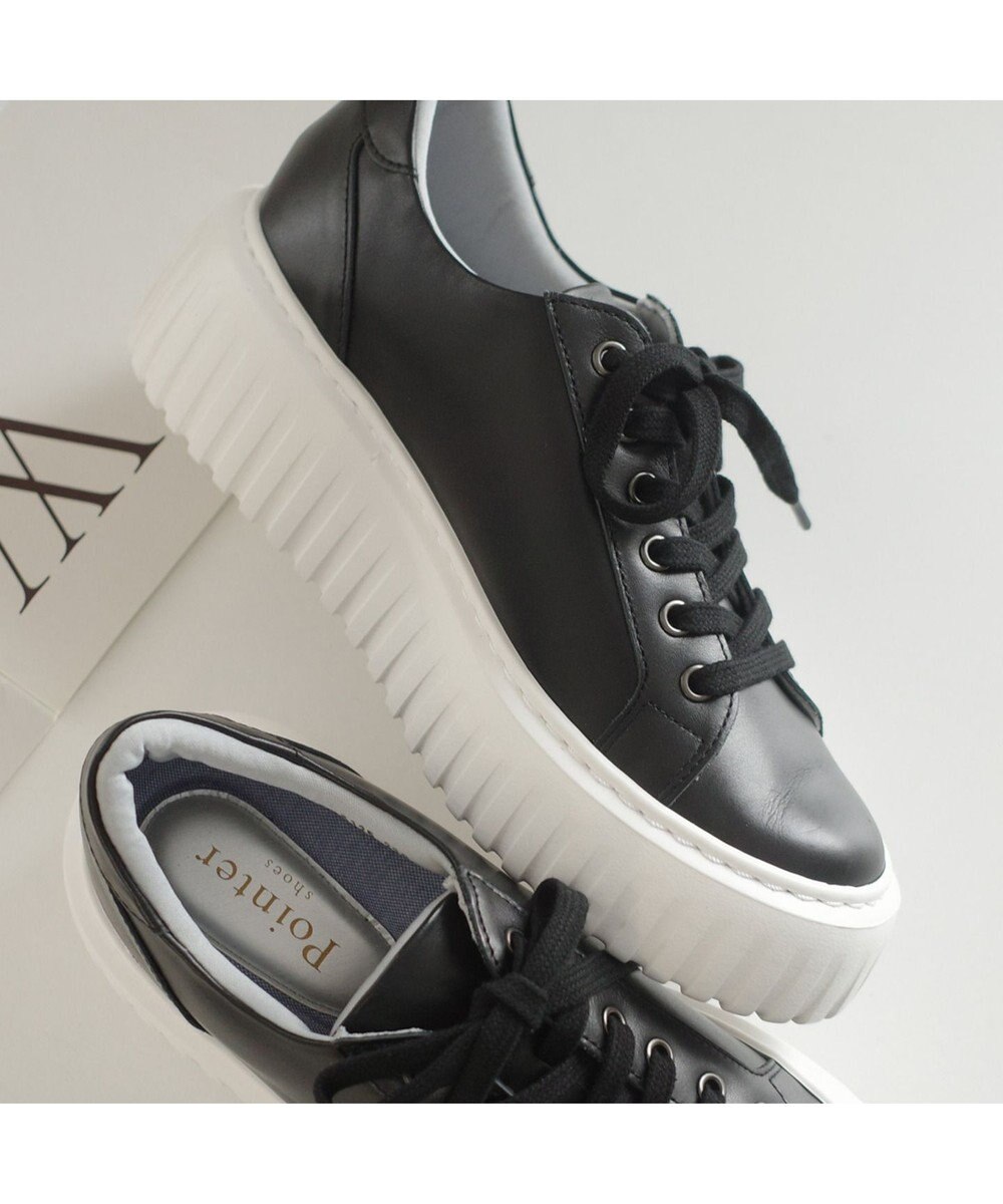 Pointer 日本製 レースアップ厚底スニーカー 