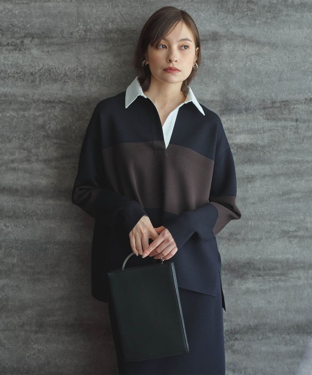 ICB 【洗える】 シンセティックダブルフェイス ラガーニットプルオーバー 