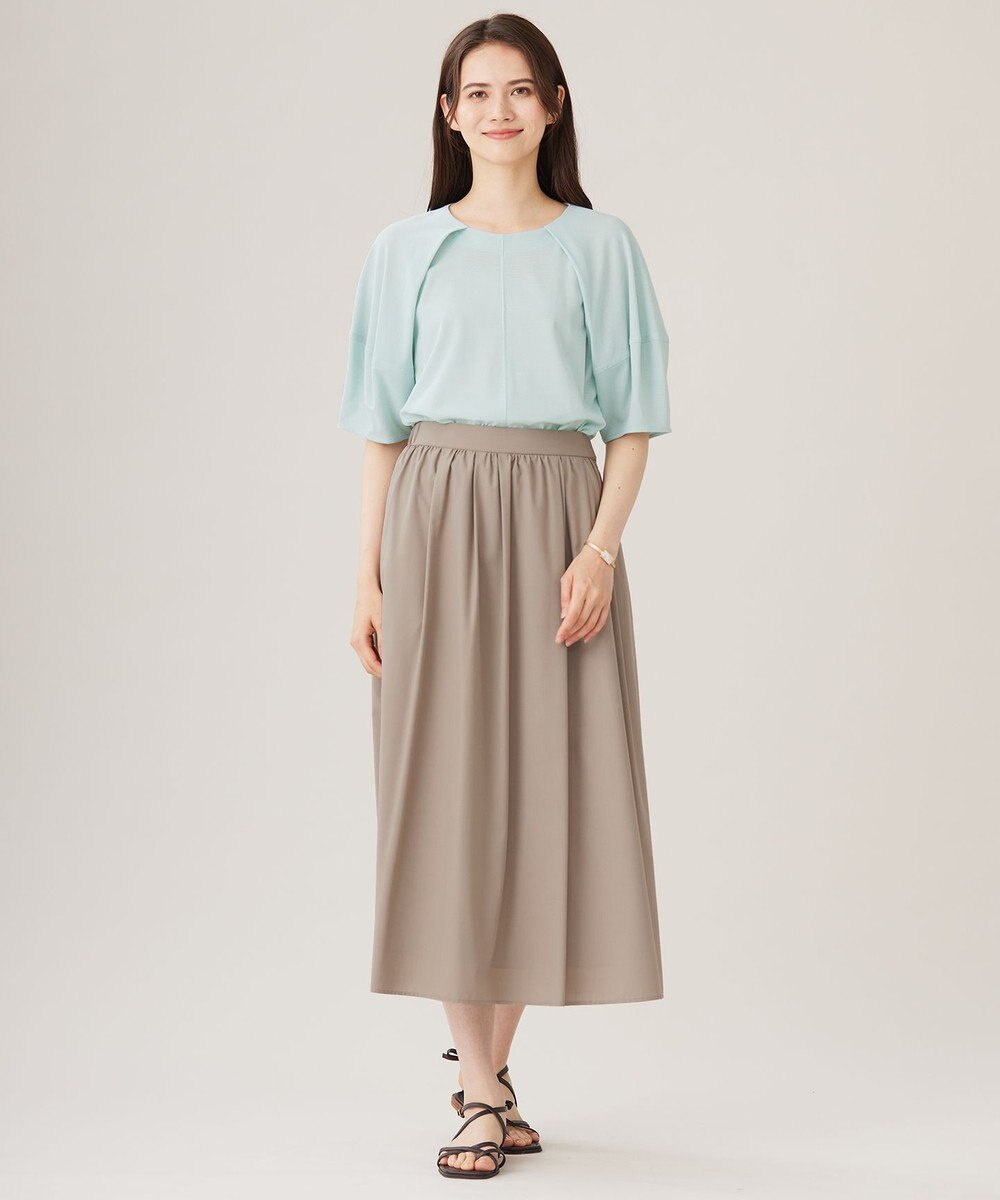 自由区 【洗える】ランダムタック スカート 