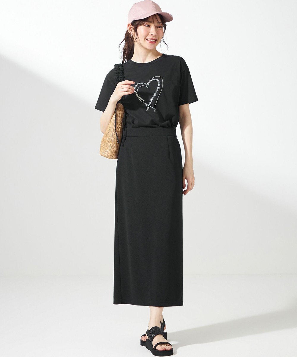 ANY SIS 【UVケア ・ストレッチ・洗える】2WAYジョーゼットジャージーナロー スカート 