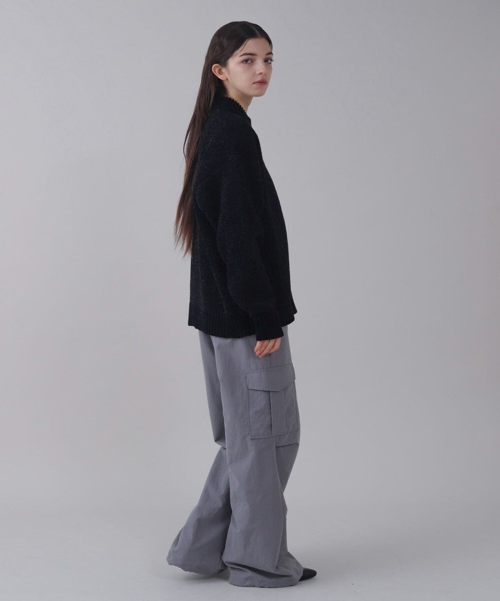 WEGO 【ユニセックス着用ITEM】ベロアモールワンポイントZIPカーディガン 