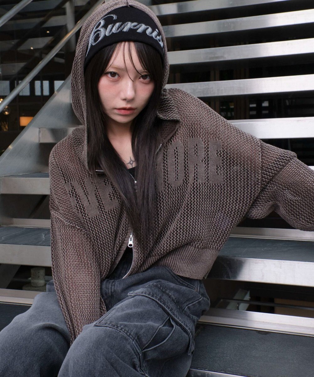 WEGO ヴィンテージウォッシュメッシュパーカー 