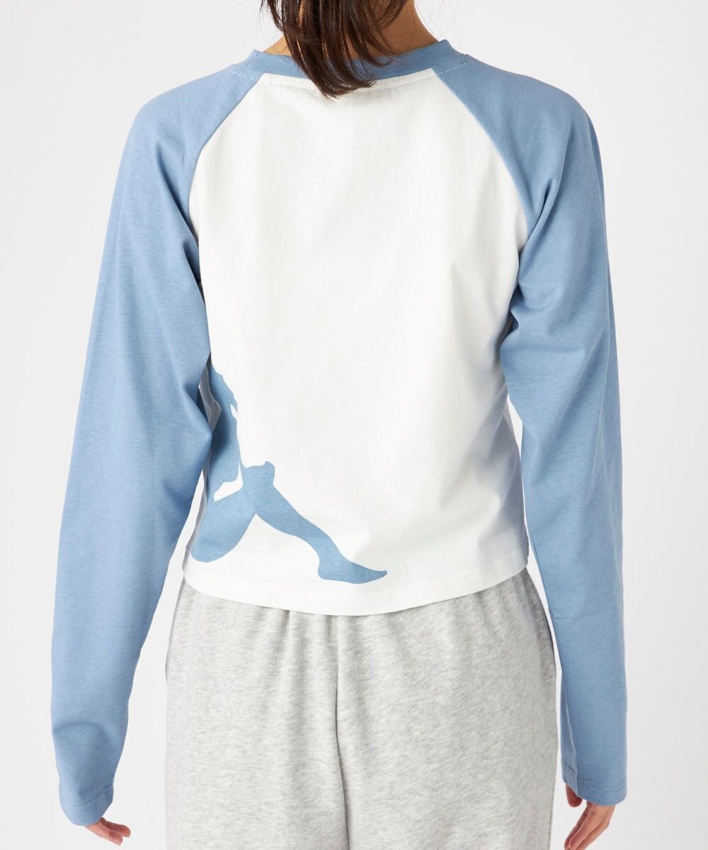 OP／FILA 【Kappa】ショート丈 シルエットロゴ ラグランロンT 